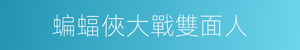蝙蝠俠大戰雙面人的同義詞