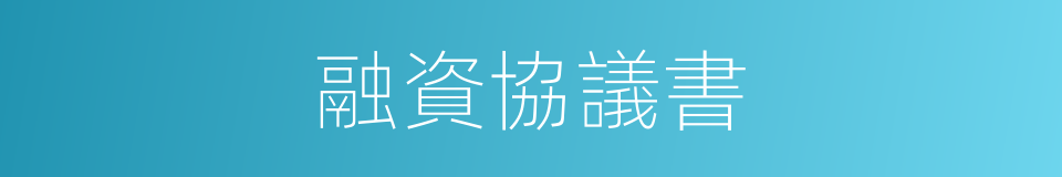 融資協議書的同義詞