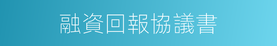 融資回報協議書的同義詞