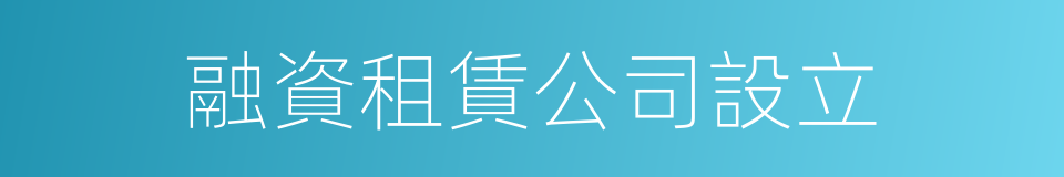 融資租賃公司設立的同義詞