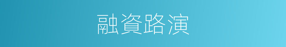 融資路演的同義詞