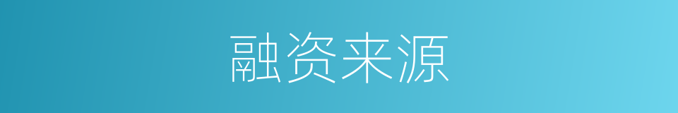 融资来源的同义词