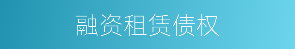 融资租赁债权的同义词