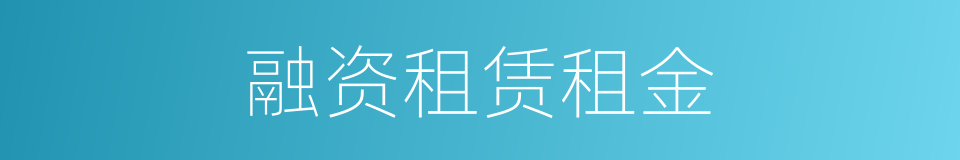 融资租赁租金的同义词