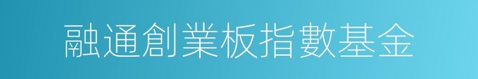 融通創業板指數基金的同義詞