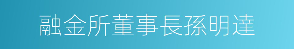 融金所董事長孫明達的同義詞