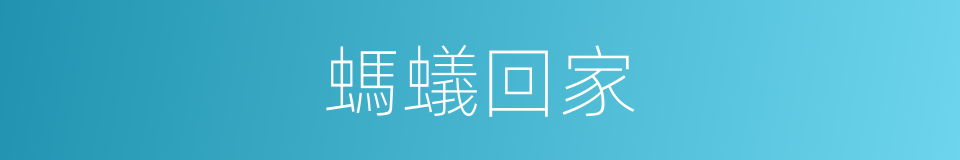 螞蟻回家的同義詞