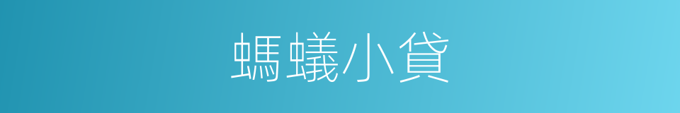 螞蟻小貸的同義詞