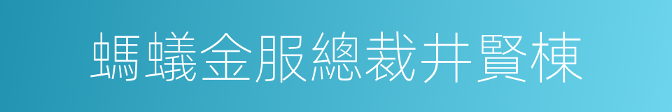 螞蟻金服總裁井賢棟的同義詞