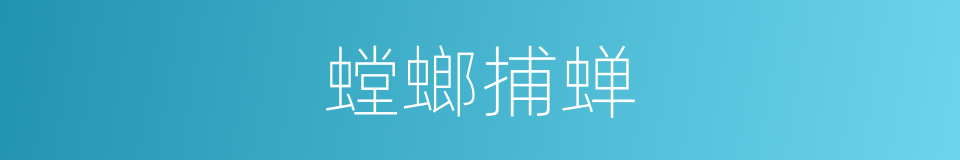 螳螂捕蝉的意思