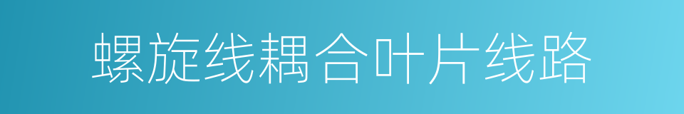 螺旋线耦合叶片线路的同义词