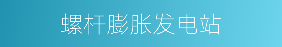 螺杆膨胀发电站的同义词