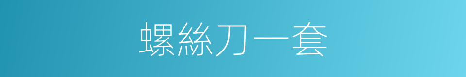 螺絲刀一套的同義詞