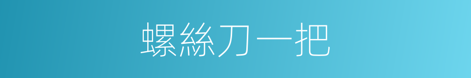 螺絲刀一把的同義詞