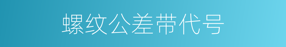 螺纹公差带代号的同义词