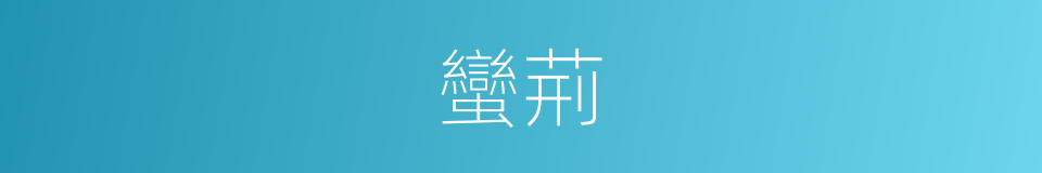 蠻荊的意思