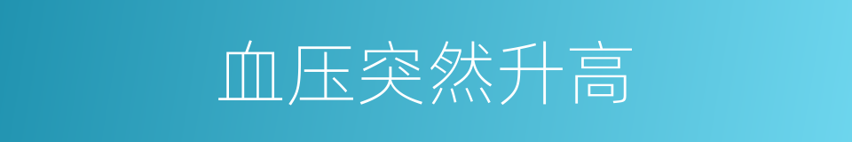 血压突然升高的同义词