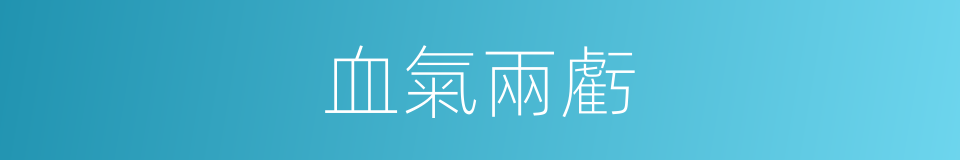 血氣兩虧的同義詞