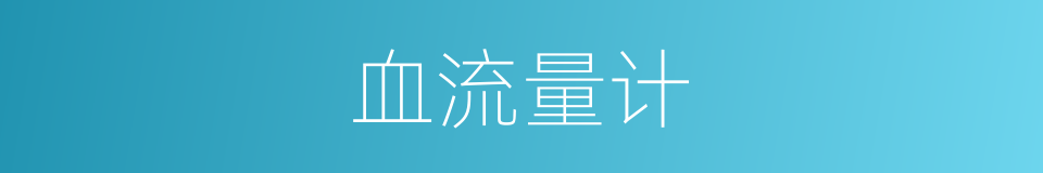 血流量计的同义词