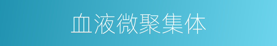 血液微聚集体的同义词