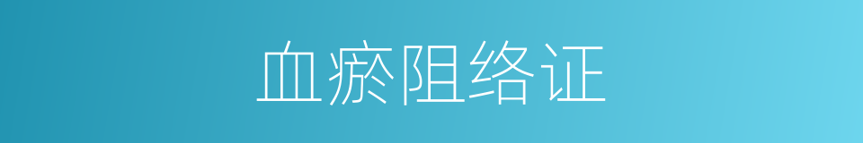 血瘀阻络证的同义词