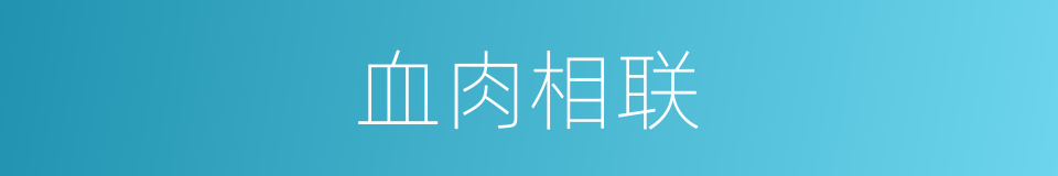 血肉相联的意思