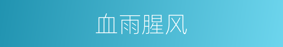 血雨腥风的意思
