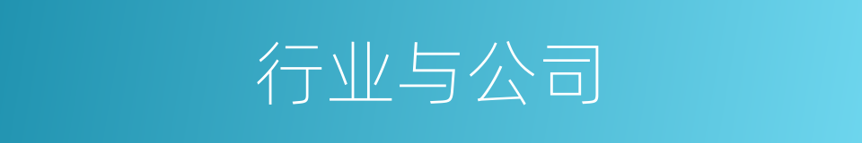 行业与公司的同义词