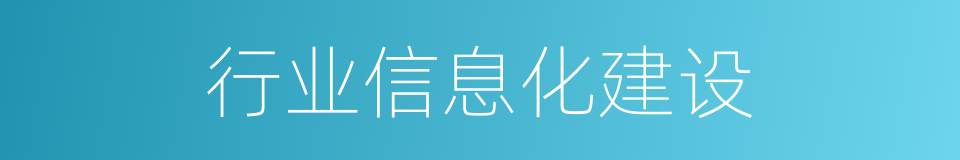 行业信息化建设的同义词