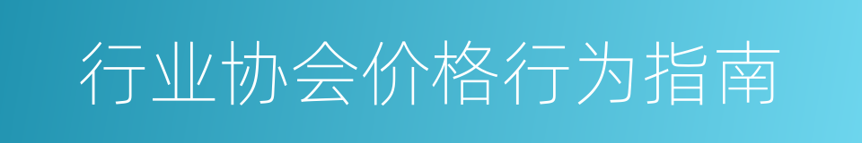 行业协会价格行为指南的同义词