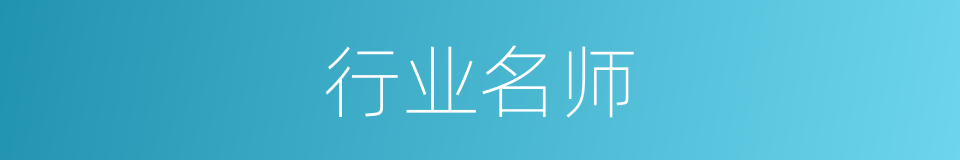 行业名师的同义词