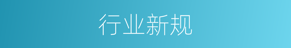 行业新规的同义词