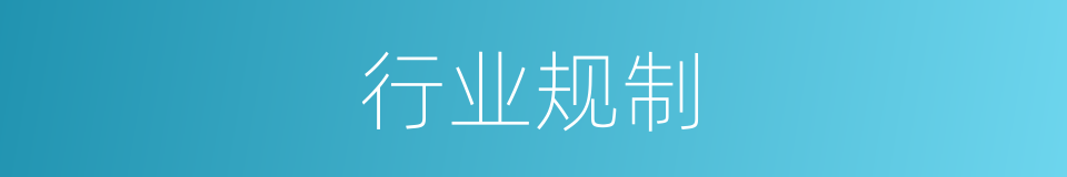 行业规制的同义词