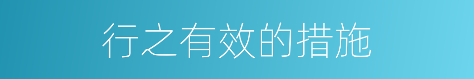 行之有效的措施的同义词