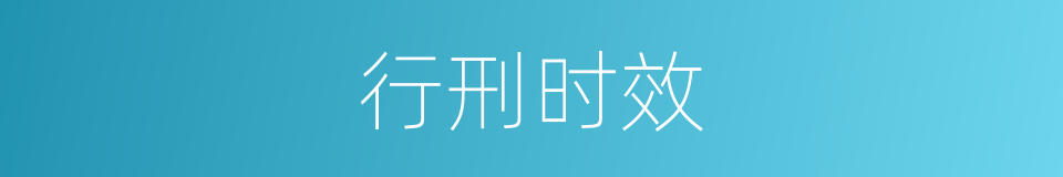行刑时效的同义词
