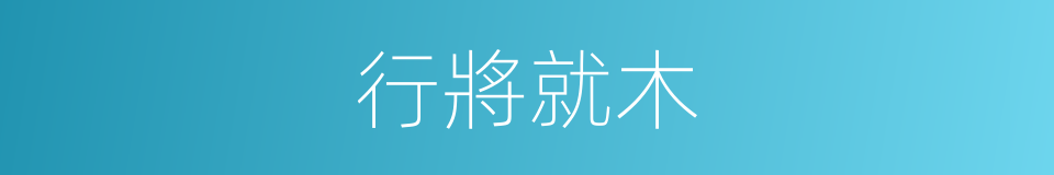 行將就木的意思