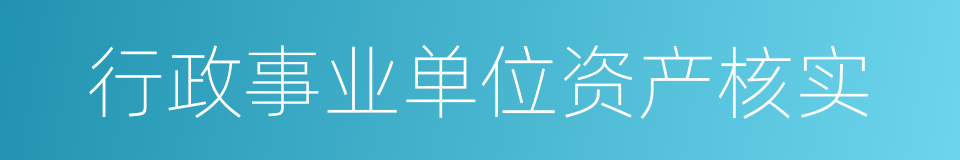 行政事业单位资产核实的同义词