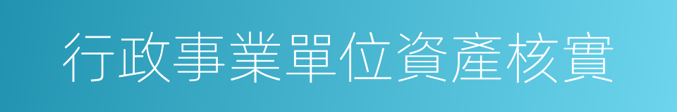 行政事業單位資產核實的同義詞