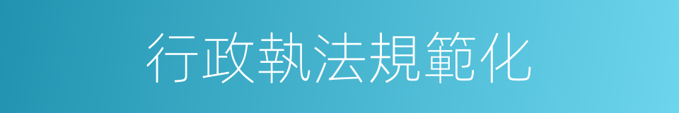 行政執法規範化的同義詞