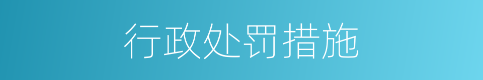 行政处罚措施的同义词