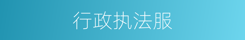 行政执法服的同义词