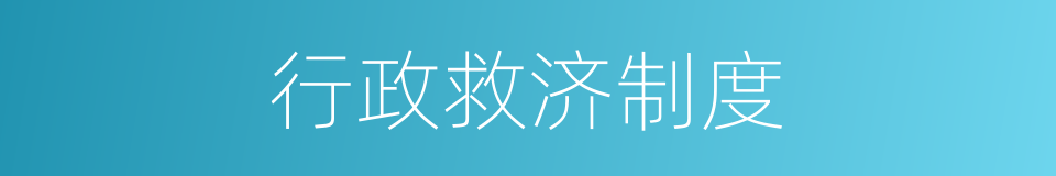 行政救济制度的同义词