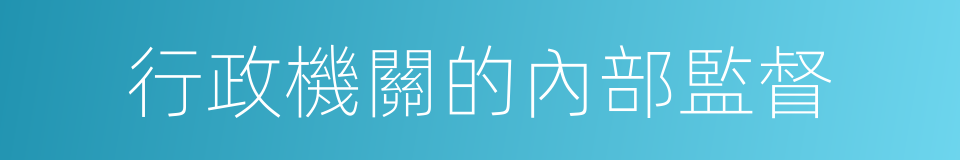 行政機關的內部監督的同義詞