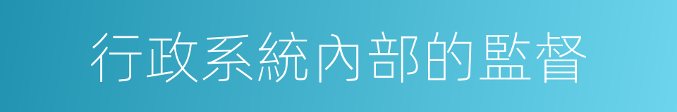 行政系統內部的監督的同義詞