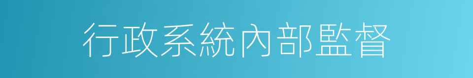 行政系統內部監督的同義詞