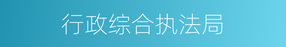 行政综合执法局的同义词