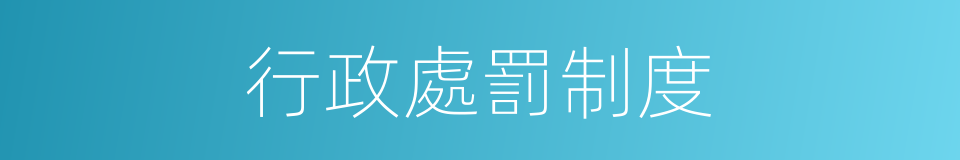 行政處罰制度的同義詞