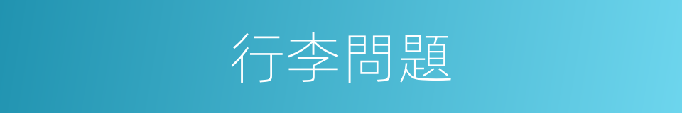 行李問題的同義詞