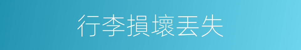 行李損壞丟失的同義詞