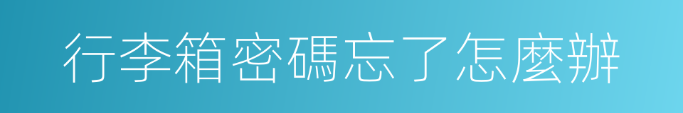 行李箱密碼忘了怎麼辦的同義詞
